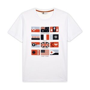Roland Garros Grand Slam Tennis T Shirt White Mens XXL Graphic Cotton